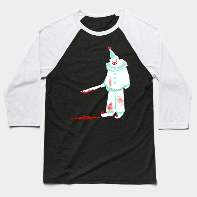 Killer Clown Baseball T-Shirt by chalkyjustice